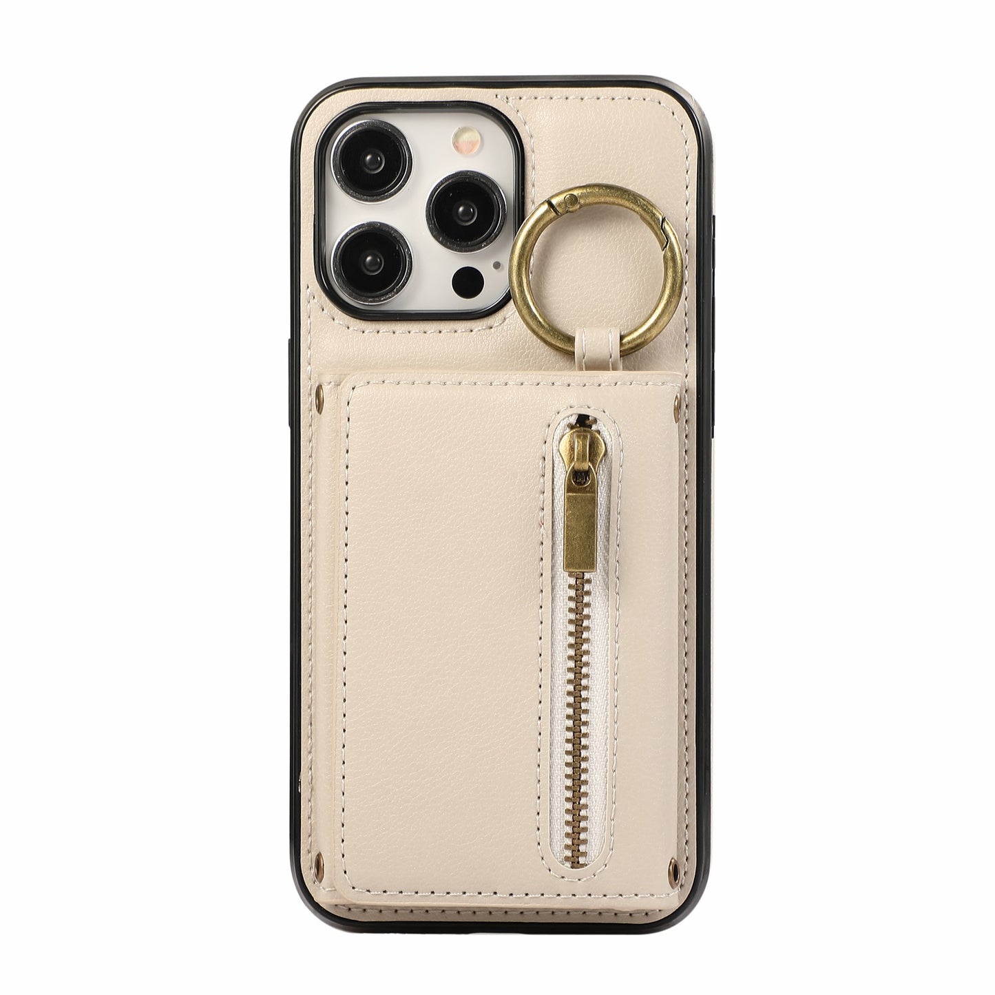 Crossbody Mobile Phone | Tri-fold Fastened Ring Zipper Card Holder | Suitable For IPhone 15 ProMax