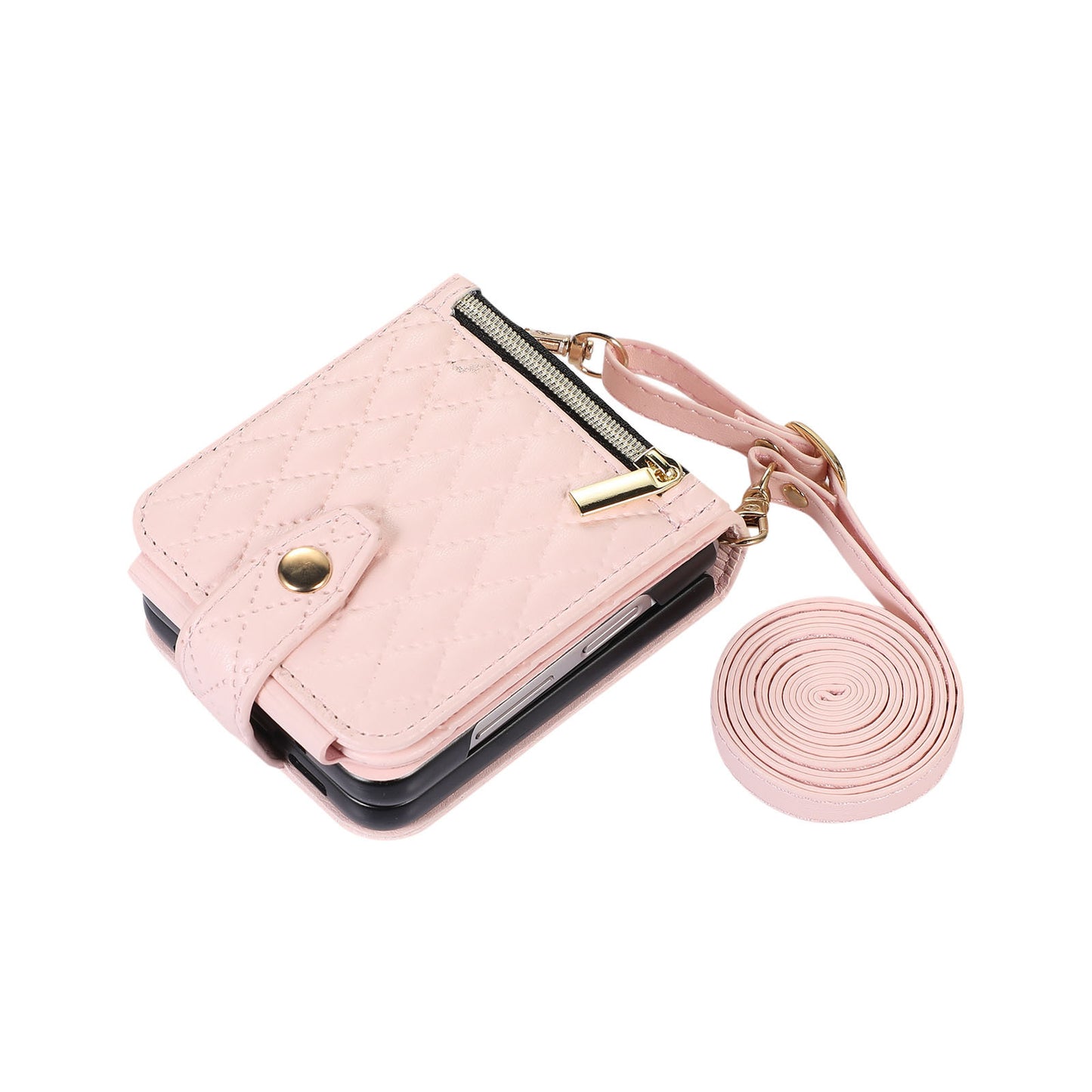 Leather Case Slung Over One Shoulder Phone Cover Zipper Bag Samsung Z Flip 3 | Samsung Z Flip 4 | Samsung Z Flip 5