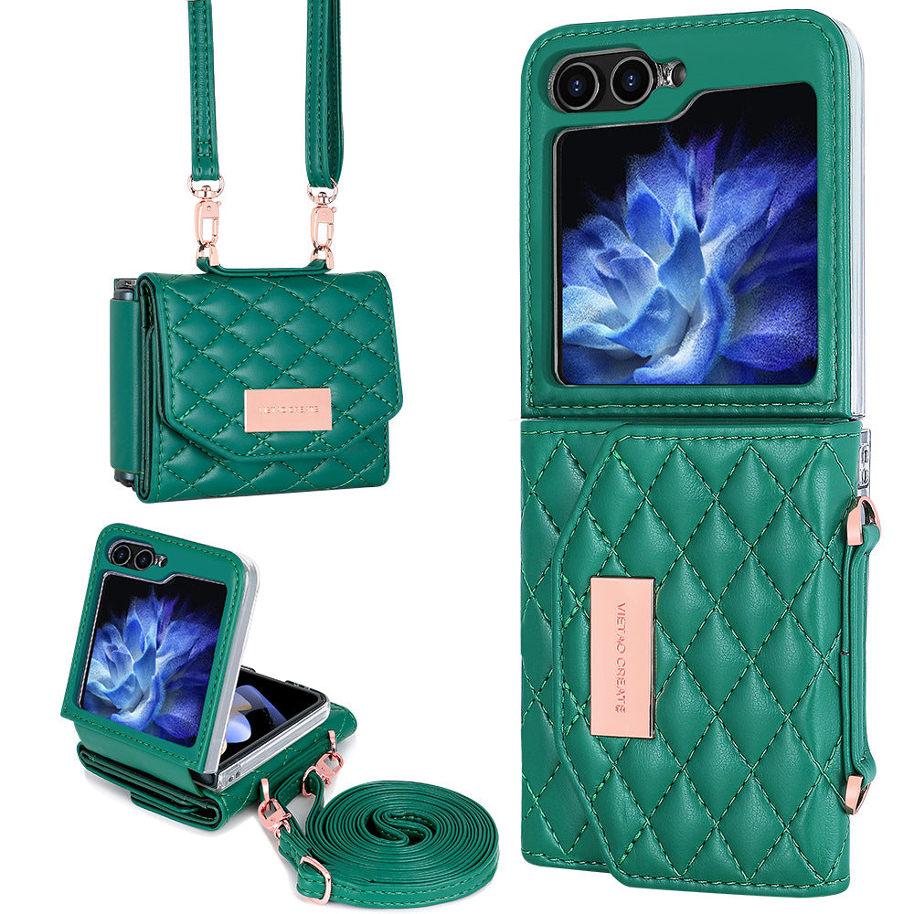 Fashion Lanyard Slung Over One Shoulder Phone Cover | Samsung Z Flip 4 | Samsung Z Flip 5 | Samsung Z Flip 6