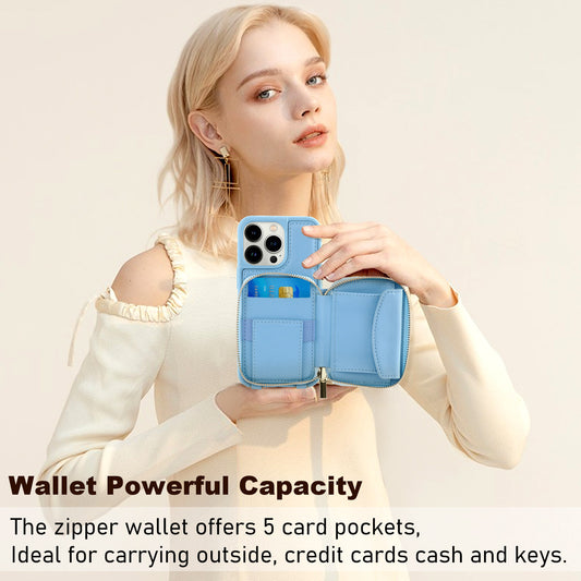 Crossbody Zipper Multifunctional Card Holder Wallet | Type Applicable Protective Leather Case Compatible with Iphone 13 pro | Iphone 13 promax | Iphone 14 pro | Iphone 14 promax