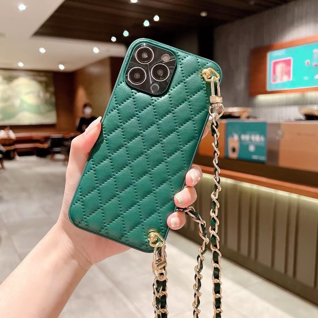 Phone Case Diamond Plaid Crossbody Protective Sleeve Compatible With all Model iPhone 13 | iPhone 14 | iPhone 15