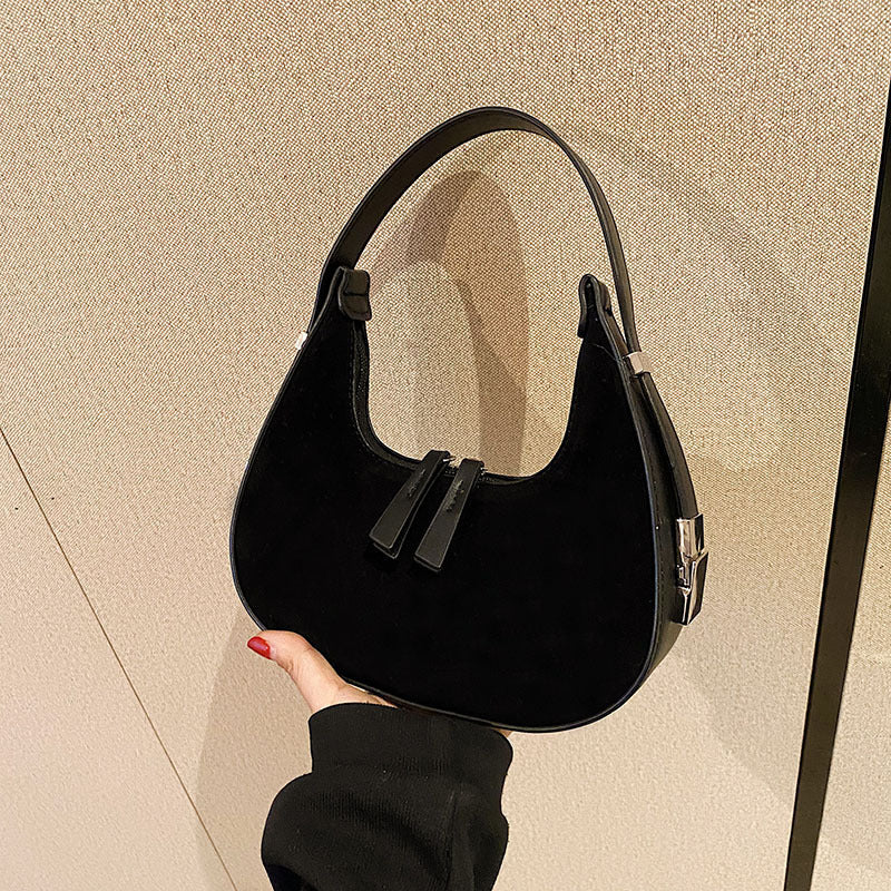 Fashion High-grade Matte French Minority Handbags Women | Urban Simplicity | Crescent Shape