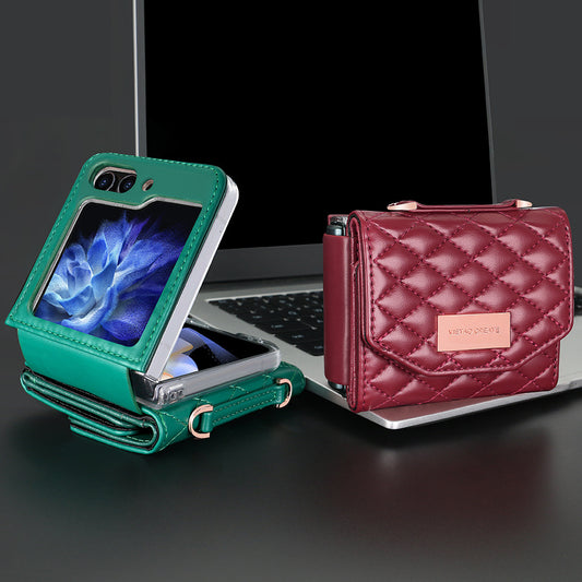 Fashion Lanyard Slung Over One Shoulder Phone Cover | Samsung Z Flip 4 | Samsung Z Flip 5 | Samsung Z Flip 6